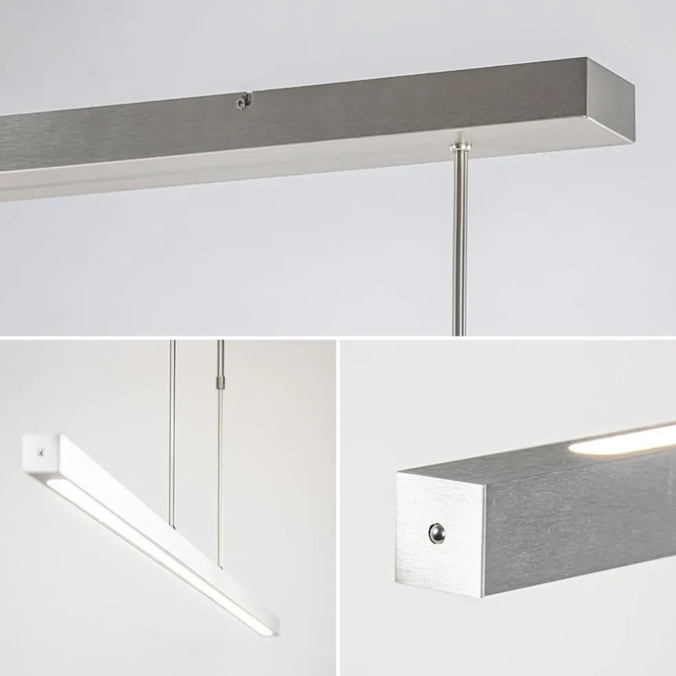 Aluminium LED hanglamp nikkel mat inclusief dimmer