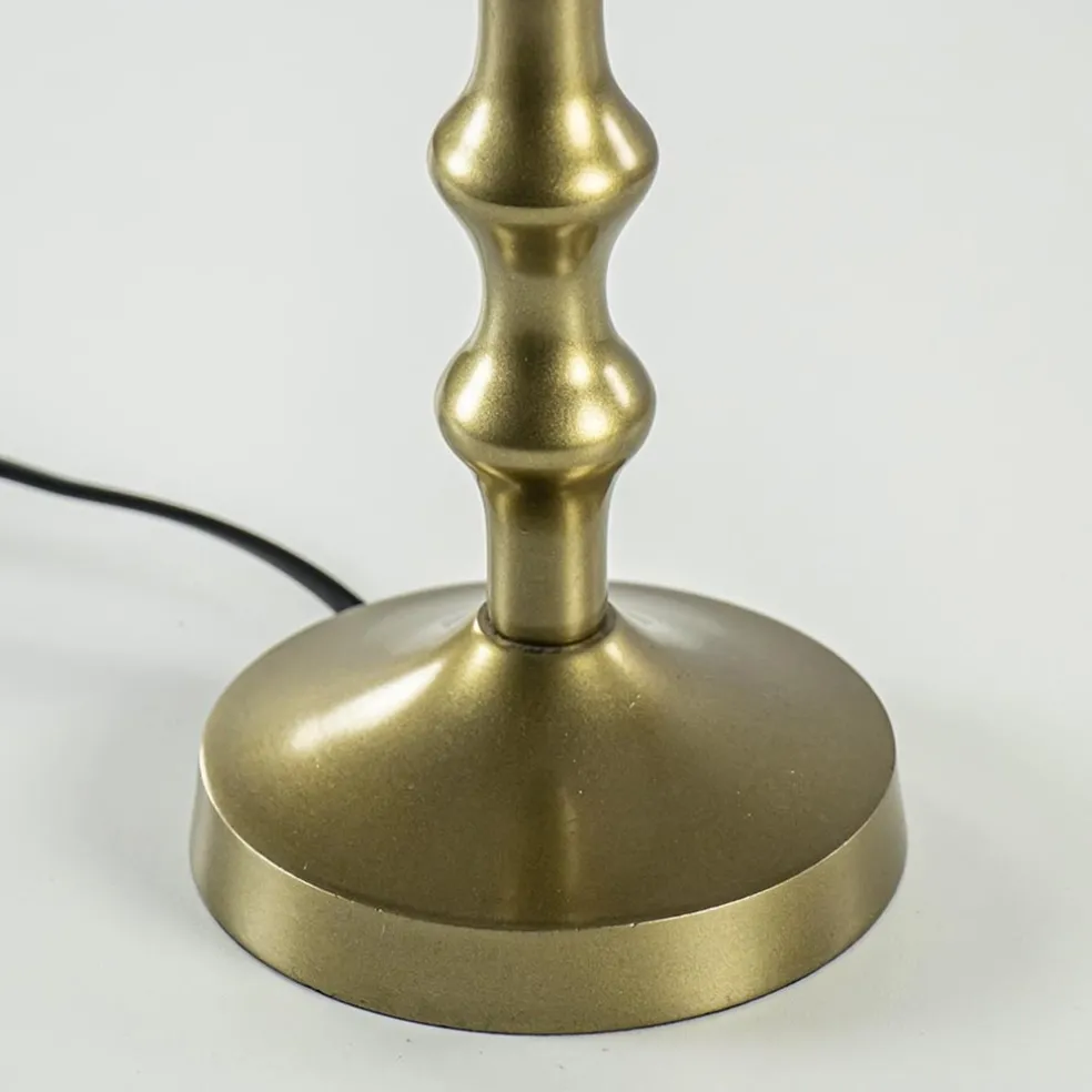 Antiek bronzen lampvoet Semut exclusief kap