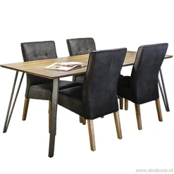 Antraciet stoffen eetkamerstoel