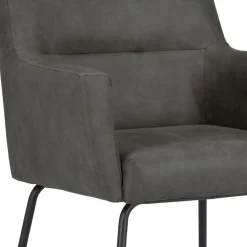 Armstoel Microleder Bull antraciet met zwarte poot