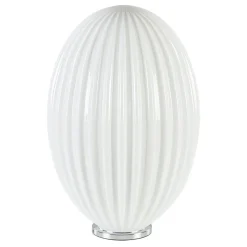 Art Deco tafellamp chroom met opaal glazen kap