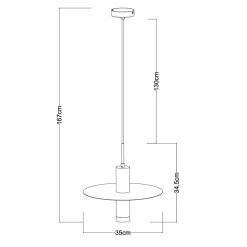 Badkamer hanglamp GU10 spot cilinder wit/brons