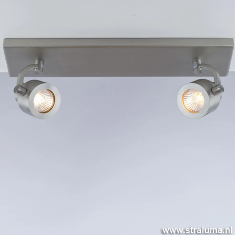 Balkspot 2-lichts nikkel mat gu10