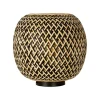Bamboe tafellamp naturel met zwart
