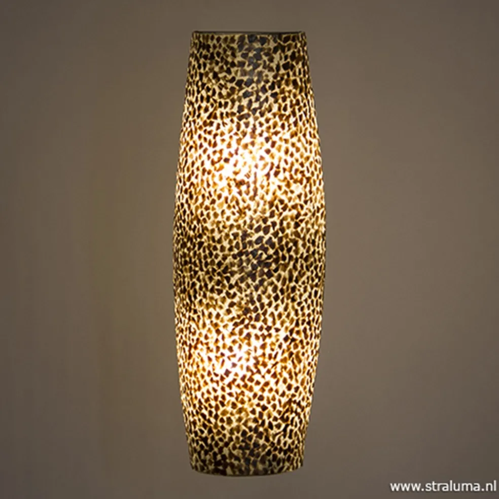 Beach wandlamp goud capiz schelpen