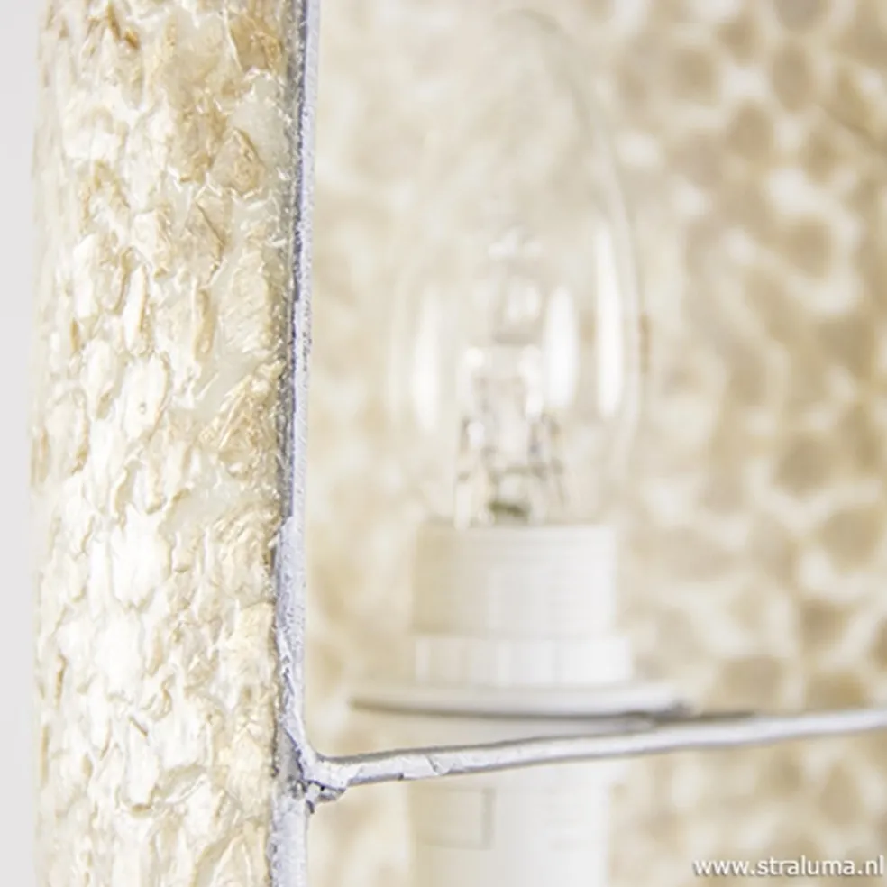 Beach wandlamp goud capiz schelpen