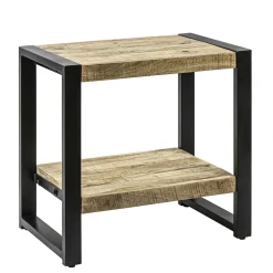 Bijzettafel 2-laags mango hout naturel