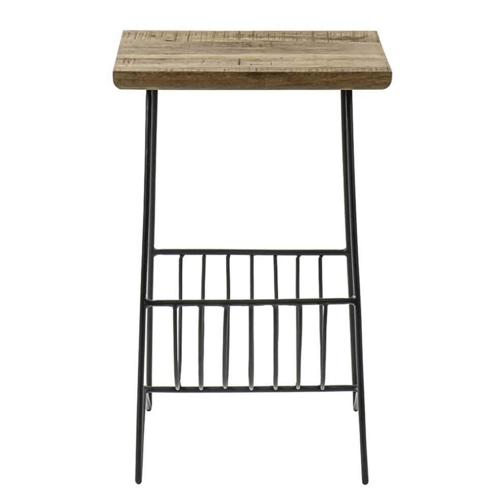 Bijzettafel mango hout met tijdschriftenrek