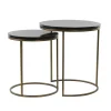 Bijzettafel Sobrina set van 2 zwart/antiek brons