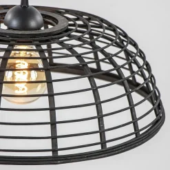 Botanisch landelijke hanglamp zwart