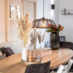 Botanisch landelijke hanglamp zwart