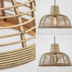 Botanische hanglamp rotan met mat zwart