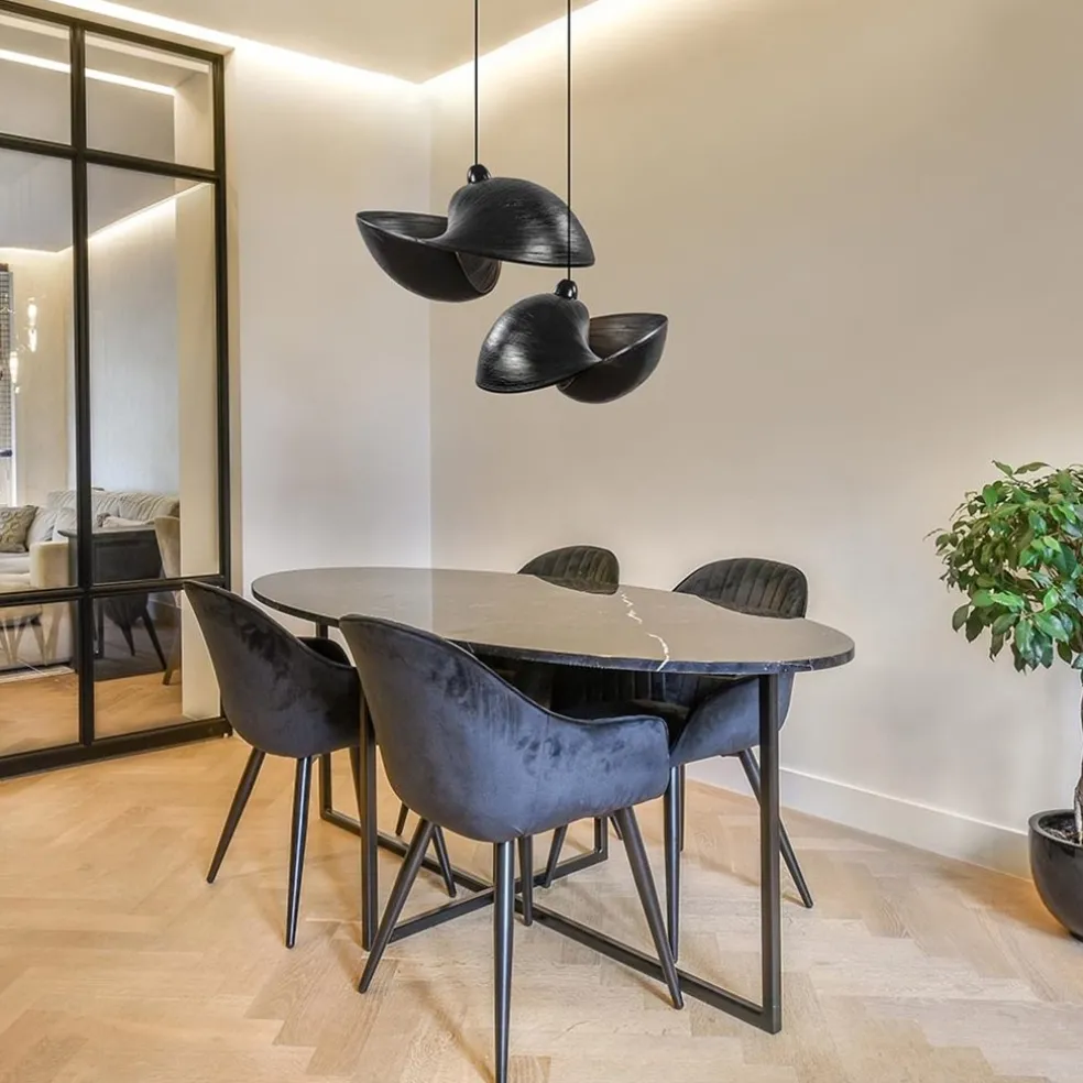 Botanische hanglamp zwart 50 cm