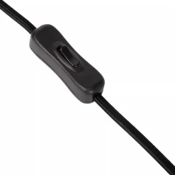 Botanische tafellamp gevlochten papier zwart