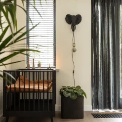 Botanische wandlamp Elephant mat zwart