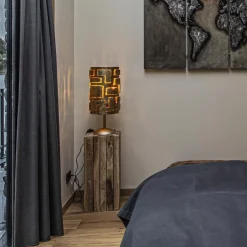 Brons metalen tafellamp inclusief dimmer