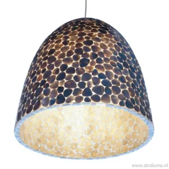 Bruin gouden hanglamp met capiz schelpen