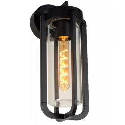 Buiten wandlamp zwart met helder glas IP65