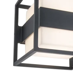 Buitenlamp kubus IP54 inclusief LED donker grijs