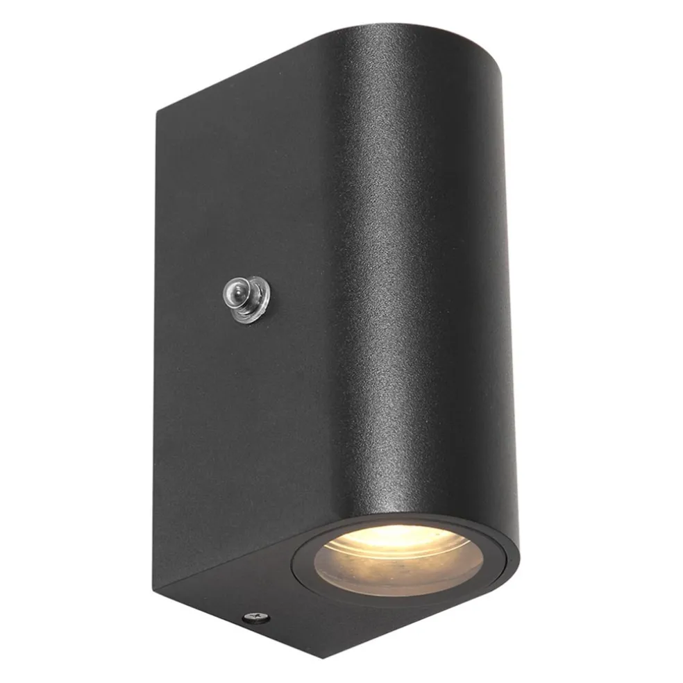 Buitenlamp Logan zwart+schemersensor IP44