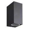Buitenlamp rechthoek zwart up+down gu10 IP54