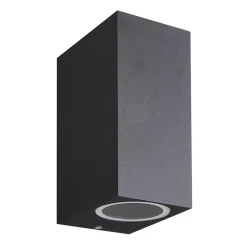 Buitenlamp rechthoek zwart up+down gu10 IP54