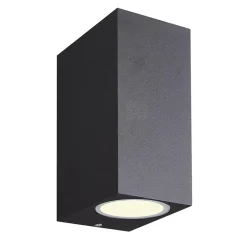 Buitenlamp rechthoek zwart up+down gu10 IP54