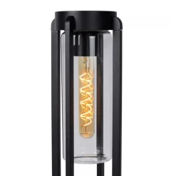 Buitenlamp zwart metaal met glazen kap IP44