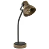 Bureaulamp Imbert mat zwart metaal met hout