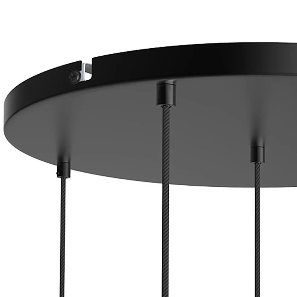 Calex 5-lichts retro pendels rond 50 cm zwart