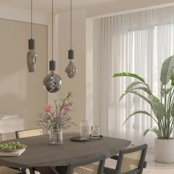 Calex multipendel 3-lichts balk E27 pendels zwart