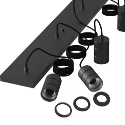 Calex multipendel plafondbalk 5-lichts E27 pendels zwart