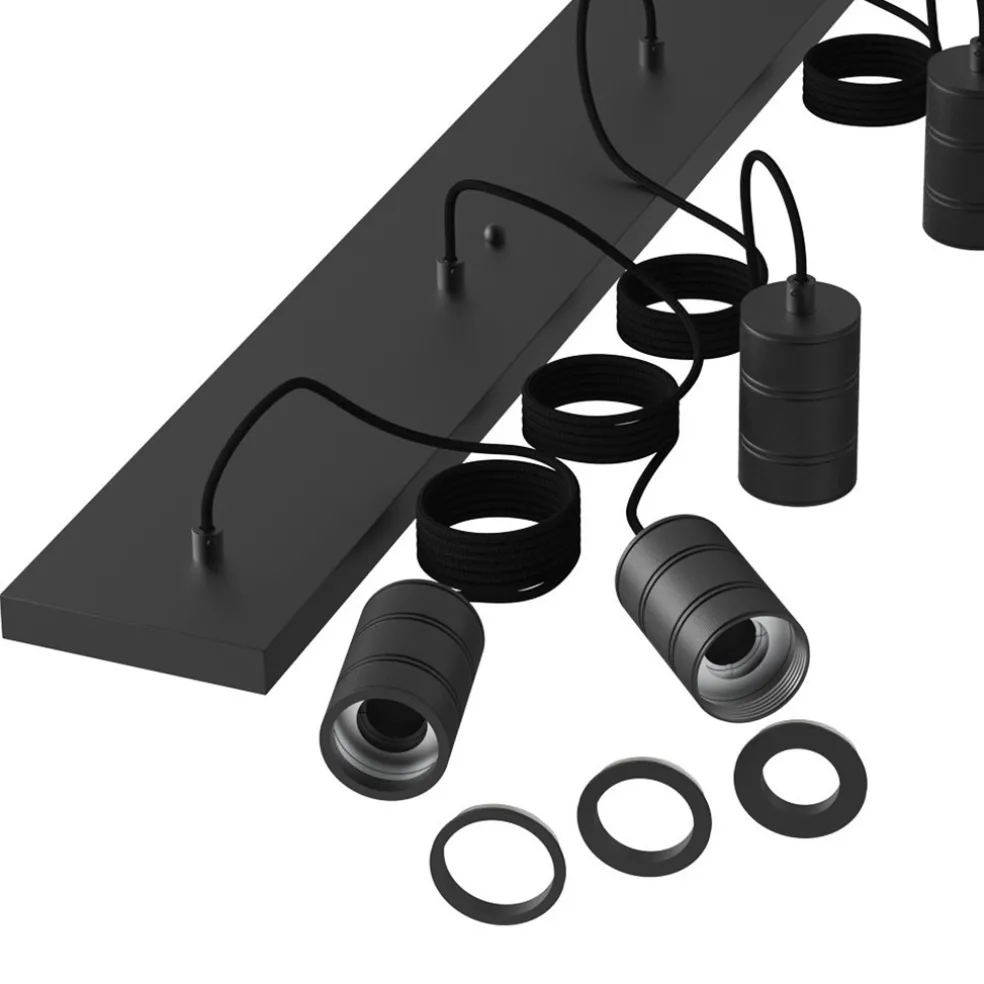 Calex multipendel plafondbalk 5-lichts E27 pendels zwart