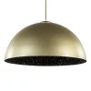 Chique hanglamp mat goud met zwarte binnenzijde
