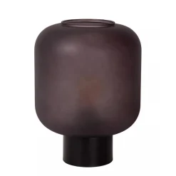 Chique tafellamp zwart met mat zwart glas