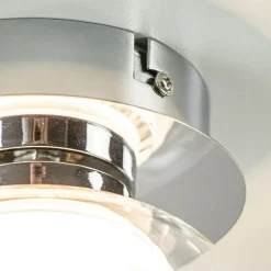 Chromen plafondlamp met helder glas incl. LED