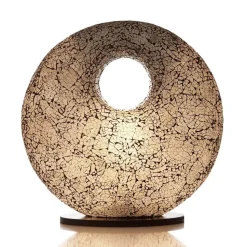 Decoratieve tafellamp glas wit/zwart