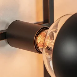 Decoratieve wandlamp zwart inclusief potten