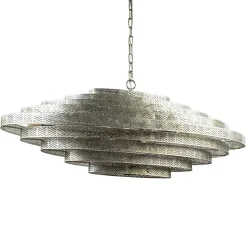 Design hanglamp ovaal oud zilver