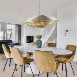 Design hanglamp ovaal oud zilver