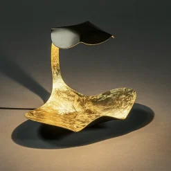 Design LED Tafellamp brons met goldleaf