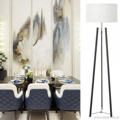Design staande lamp zwart staal dimbaar