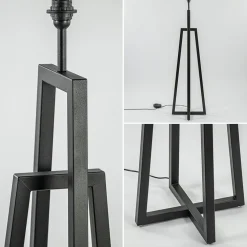 Design vloerlamp mat zwart frame exclusief kap