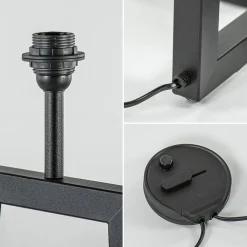 Design vloerlamp mat zwart frame exclusief kap