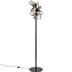 Design vloerlamp mat zwart metaal inclusief LED