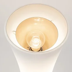 Design vloerlamp nikkel met opaal glas en uplighter