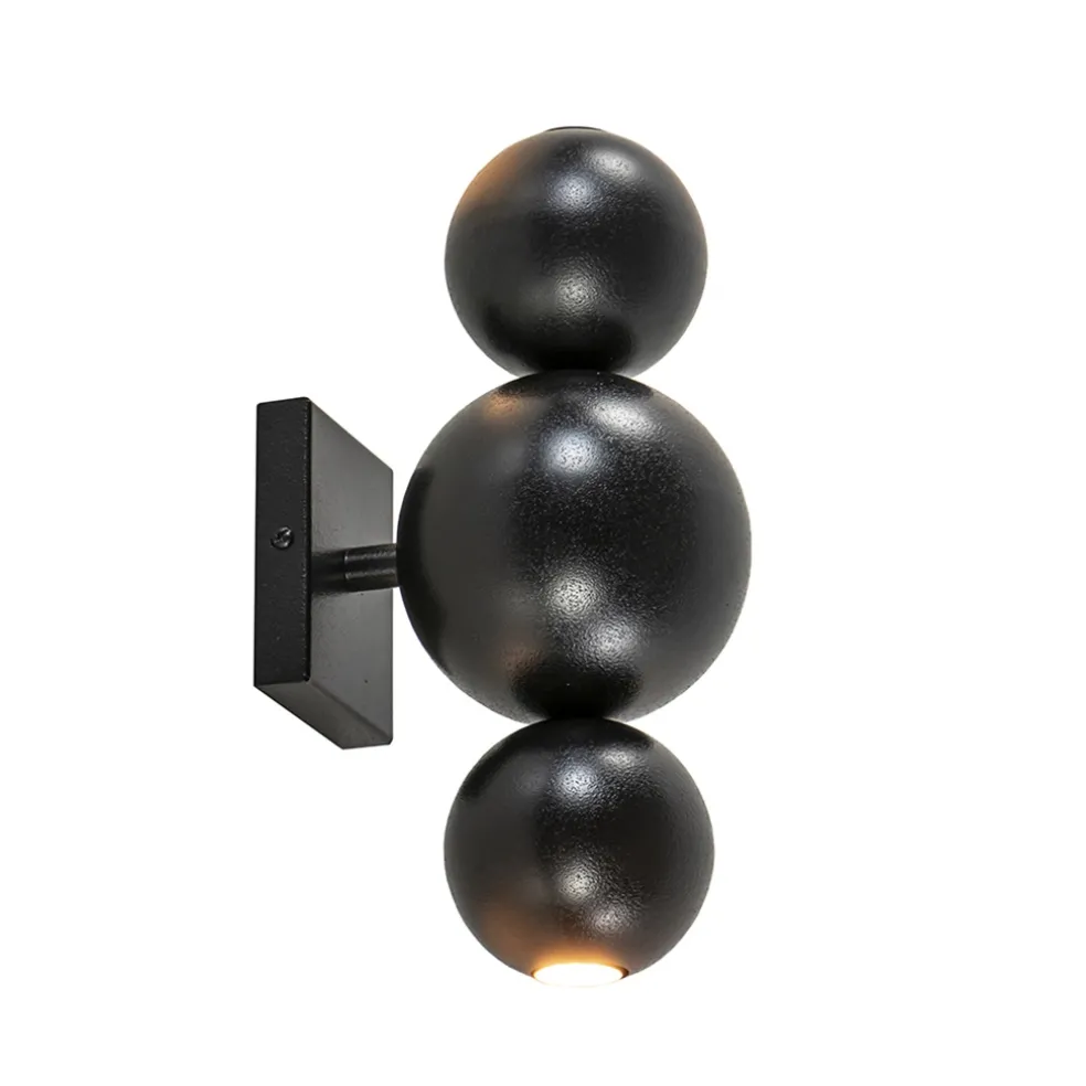 Design wandlamp textured black inclusief LED