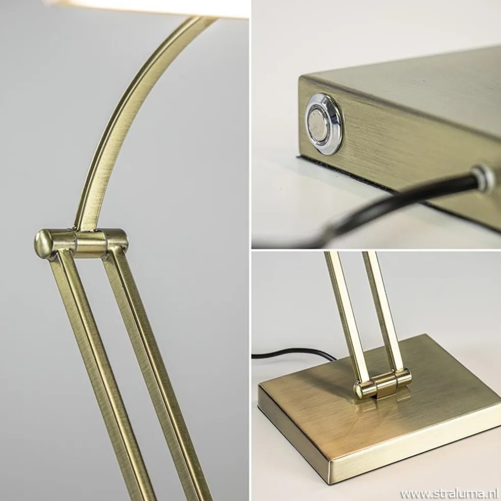 Dimbare LED bureaulamp brons verstelbaar