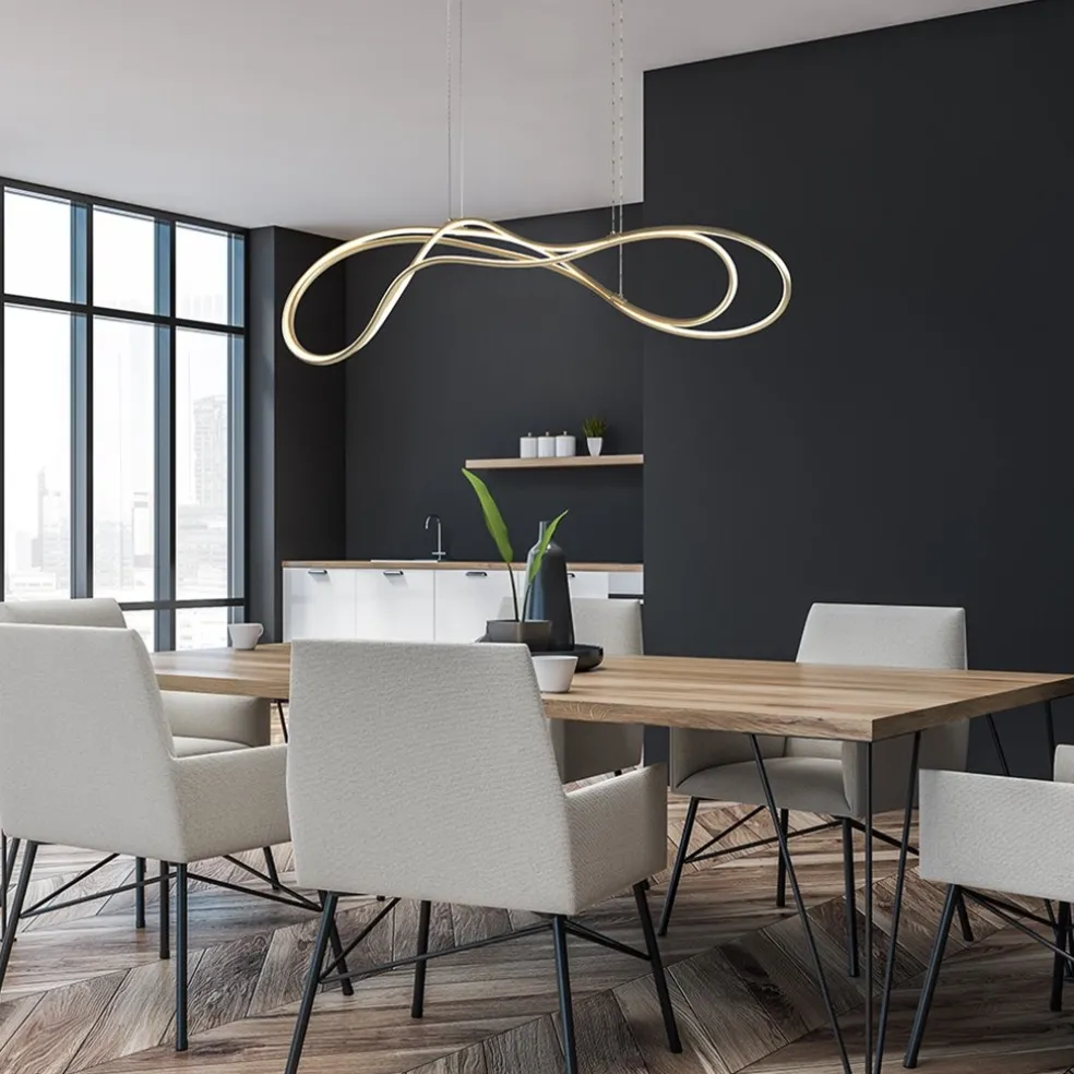 Dimbare LED hanglamp goud