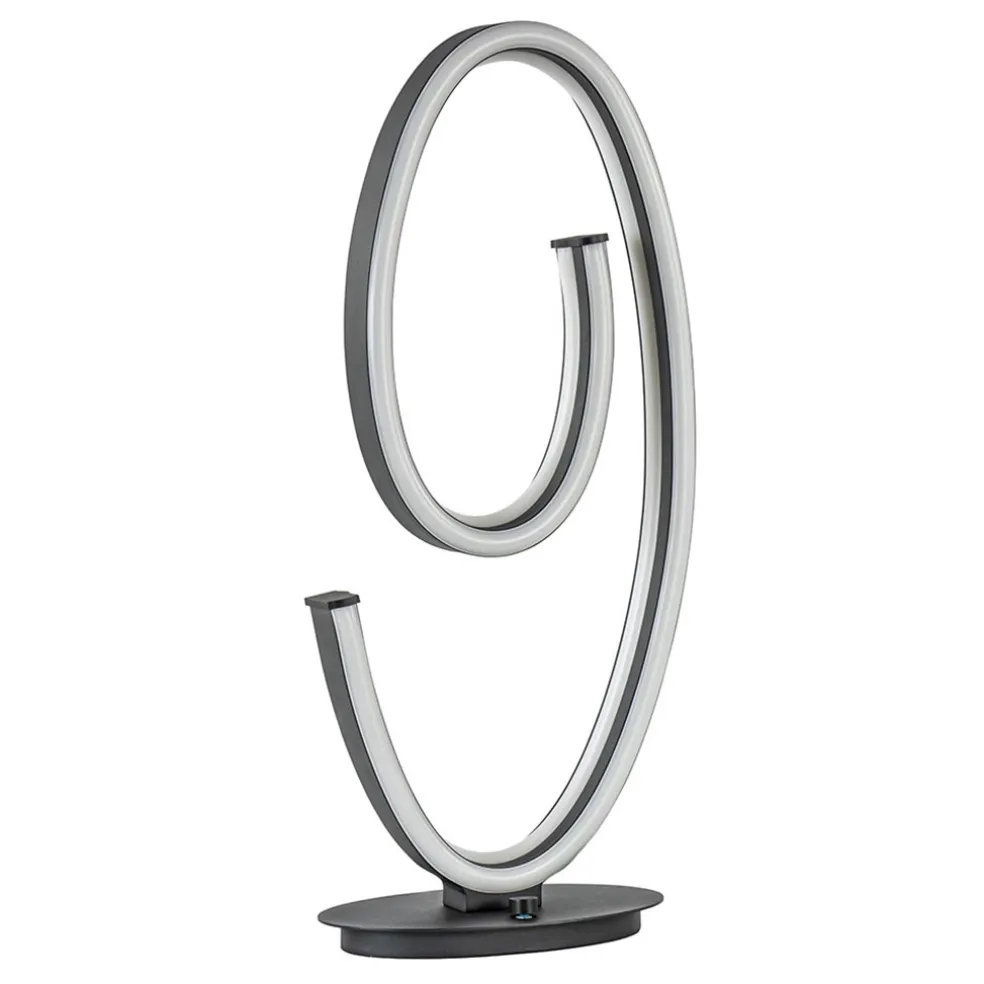 Dimbare LED tafellamp mat zwart ovaal